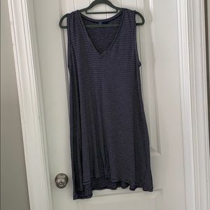 gap navy and white striped dress. size large.